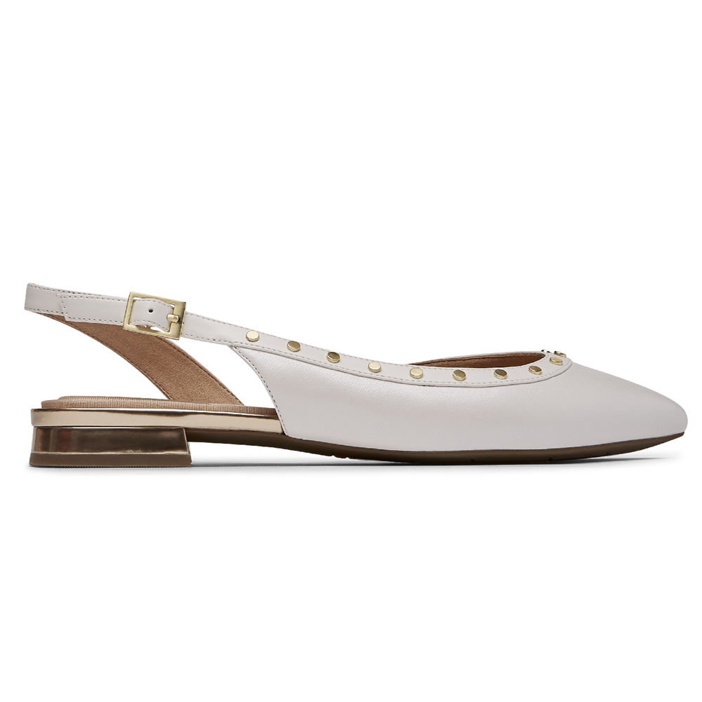 Slingback Rockport Mulher Branco - Total Motion Zuly Studded - 84735DOMJ